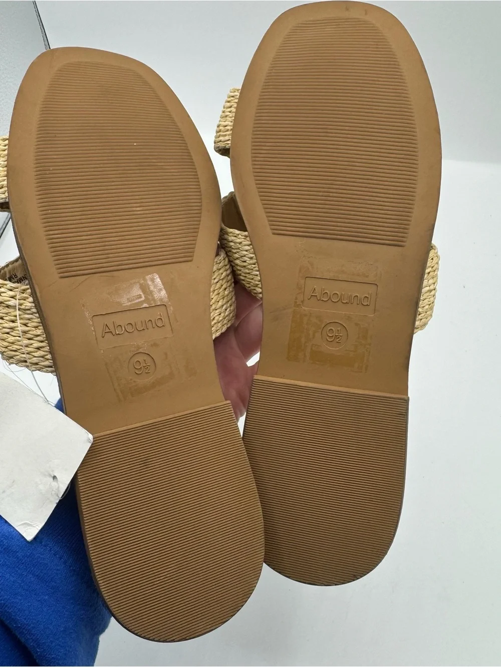 Abound Giada Womens Slide Sandals Size 9.5 Natural Braided Raffia designer like